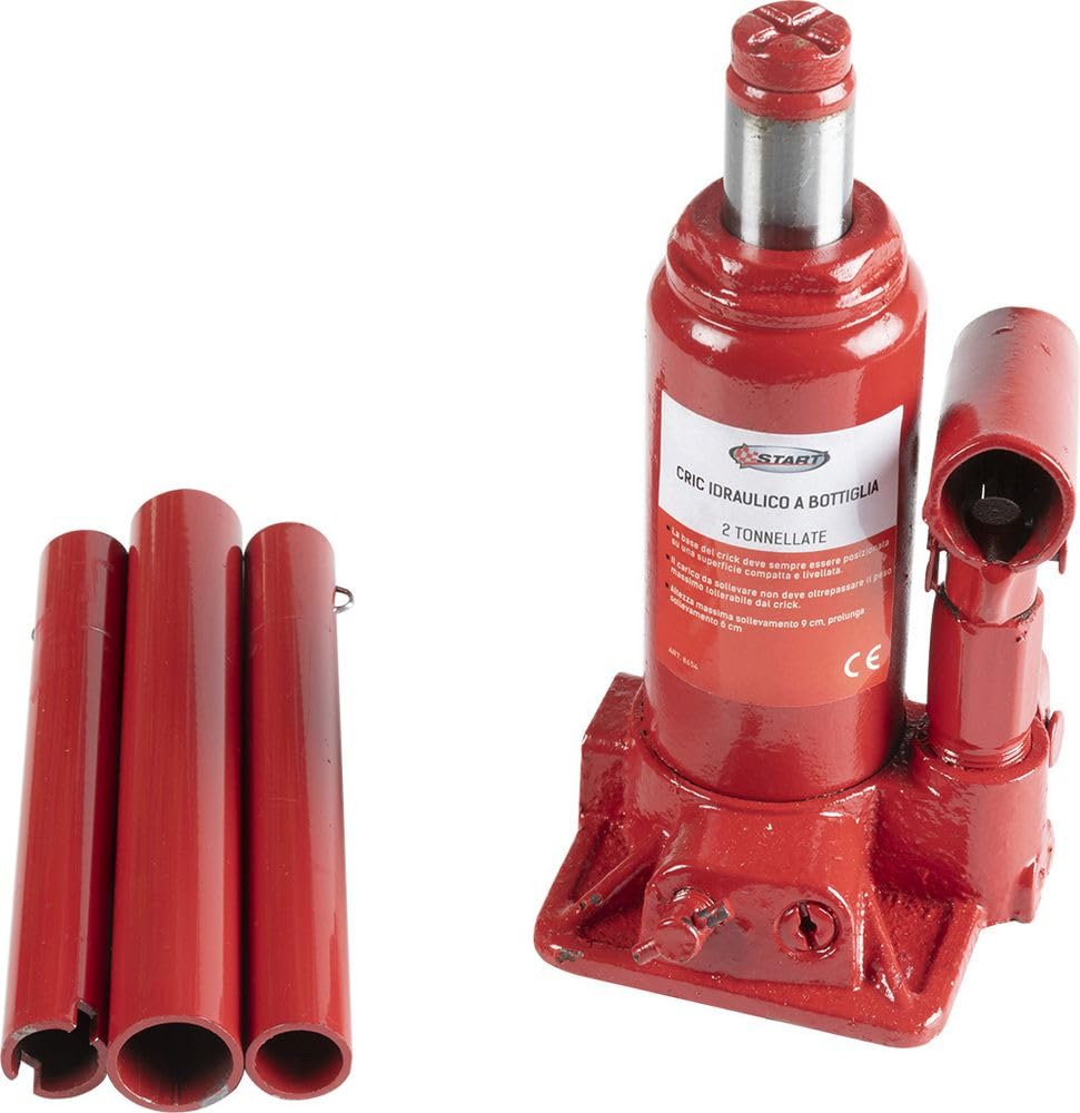 Start - Flaschenhydraulikheber 2 Tonnen | Tragkraft 2000 kg | Höhe 158-308 mm | Wartung & Notfall für Auto, rot Start - Flaschenhydraulikheber 2 Tonnen | Tragkraft 2000 kg | Höhe 158-308 mm | Wartung & Notfall für Auto, rot von START