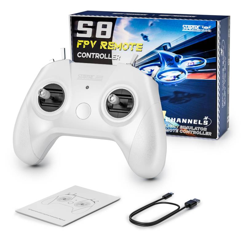 STARTRC S8 RC Flight Simulator Fernbedienung- 8 Kanäle FPV Drone Games Controller Unterstützung Populäres System&Plattform- Ideal für Anfänger Piloten Berufsausbildung Erfahrung(Modus 2) von STARTRC