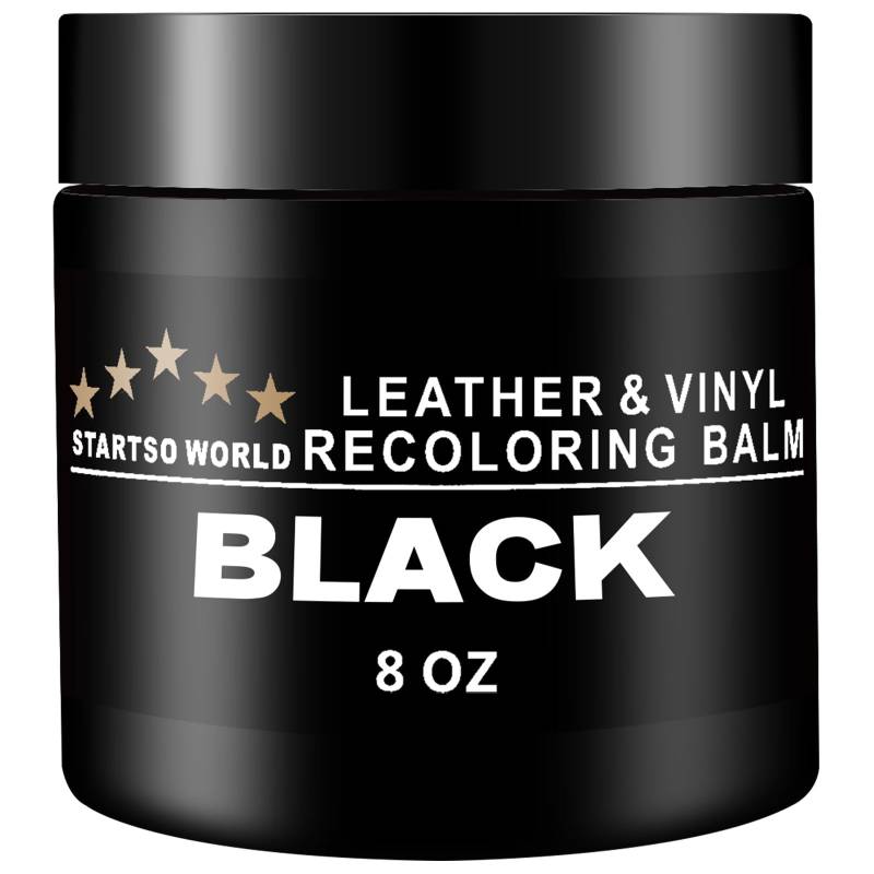 STARTSO WORLD Leder Reparatur Set Schwarz, 200ml Flüssigleder, Lederfarbe, Leder-Schramm-Entferner, Leder- & Vinyl-Reparaturset für Möbel, Couchen, Sofas, Autositze, Schuhe von STARTSO WORLD