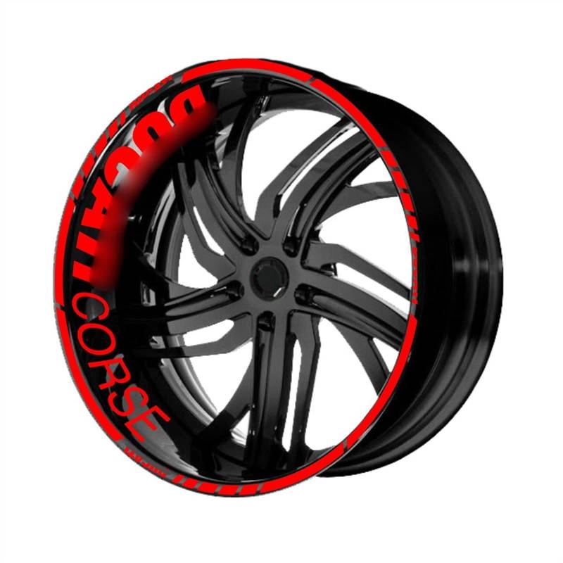Racing Reflective Für Ducati Rim Sticker Wheel Decal Corse Logo Für Ducati Monster Multistrada Performance Schmücken (Color : Red) von STATUZ