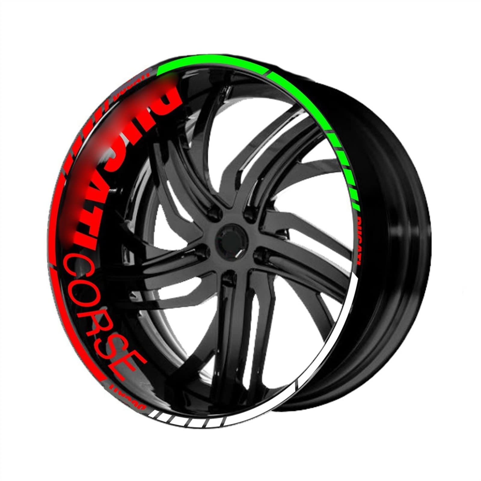 Racing Reflective Für Ducati Rim Sticker Wheel Decal Corse Logo Für Ducati Monster Multistrada Performance Schmücken (Color : Red Tricolor) von STATUZ