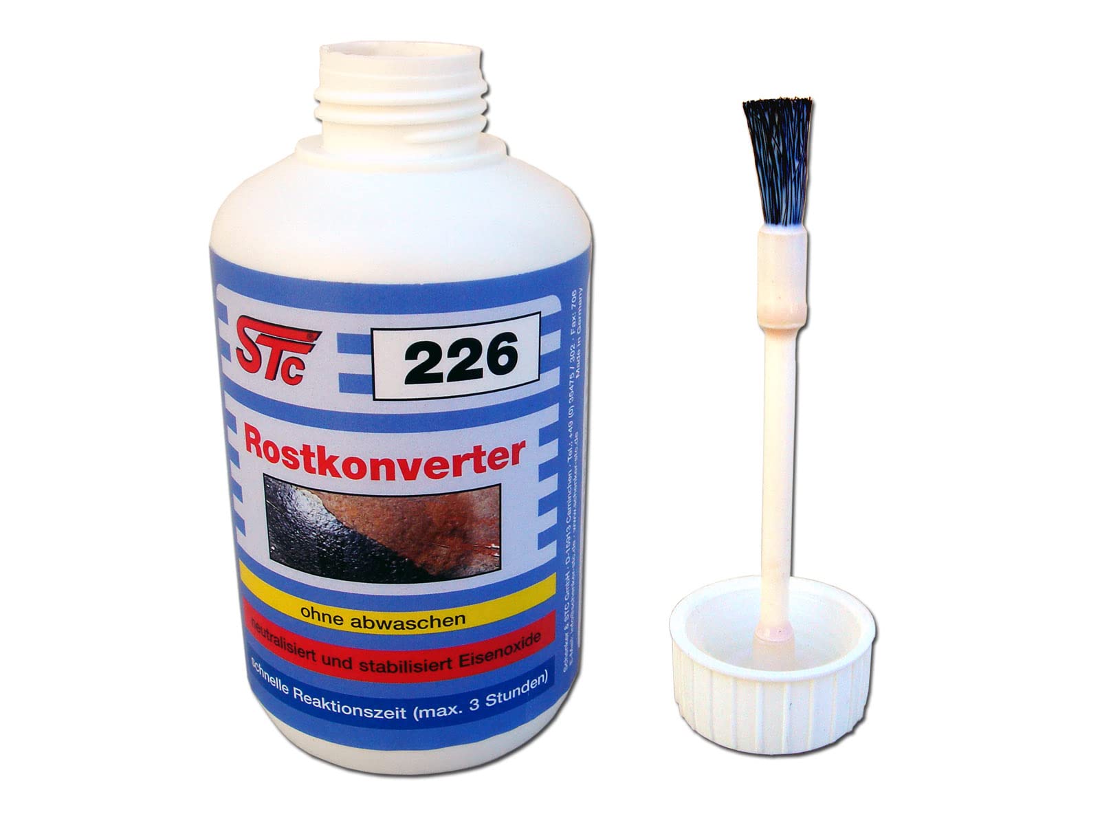 STC 226 Rostkonverter Rostumwandler 250 ml Pinselflasche Rostschutz Grundierung Rostentferner hoch effektiv ohne Abwaschen (250 ml Flasche) von STC