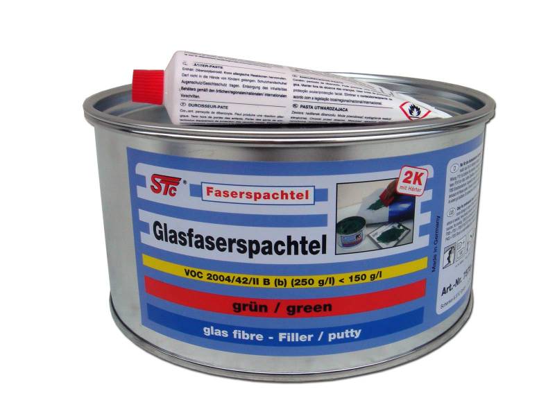 STC 2K Glasfaserspachtel grün Faserspachtel Auto inkl. Härter GFK Spachtelmasse (1,8 kg) von STC