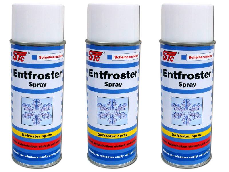 STC 3 x 400 ml Scheibenenteiser Spray Enteiserspray Entfrosterspray Scheibenenteiser Enteiser von STC