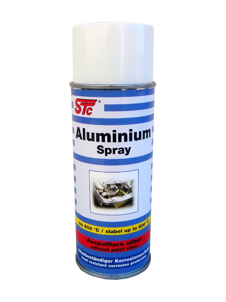 STC Aluminium Spray 400 ml Aluspray hitzebeständig bis 600 °C Auspufflack Silber Thermolack von STC