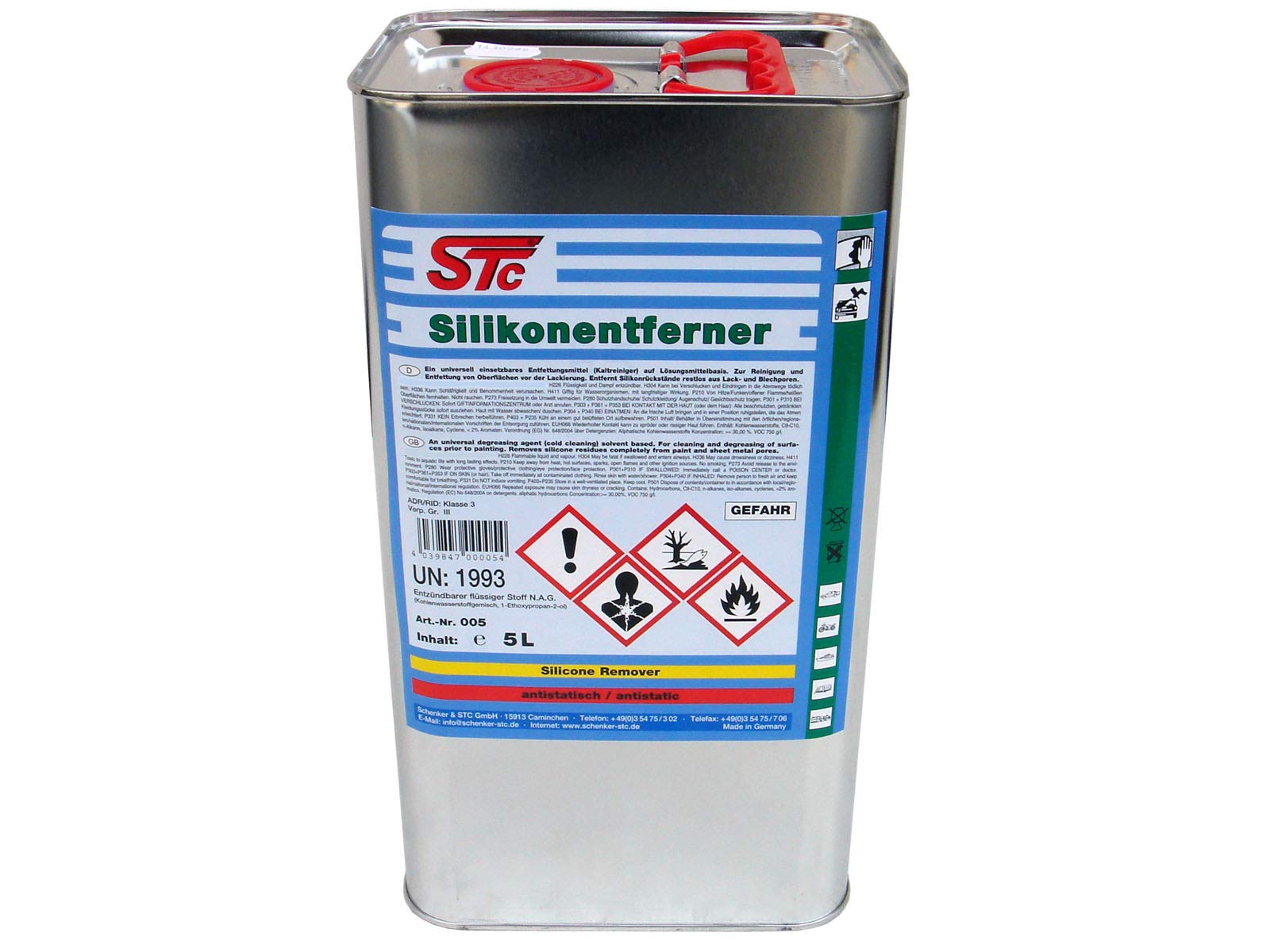 STC Silikonentferner 5 L Entfetter Reiniger für Autolack zur Oberflächenreinigung vor dem Lackieren von STC