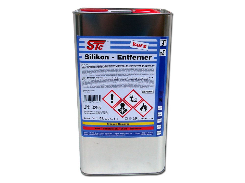 STC Silikonentferner kurz 5 L Entfetter Reiniger für Autolack zur Oberflächenreinigung vor dem Lackieren (5 L) von STC