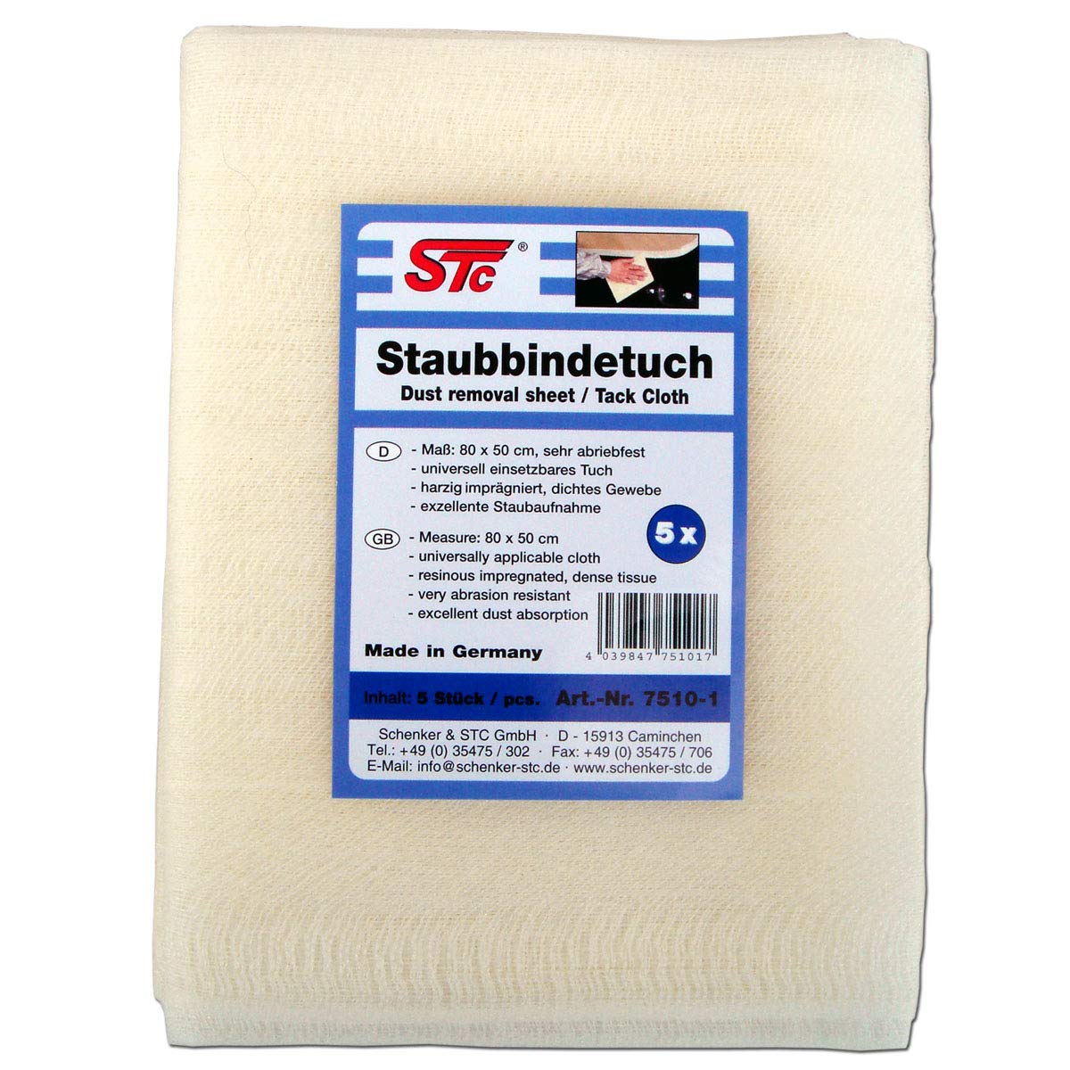 STC Staubbindetücher 10 x 5er Pack (50 Stück) Honigtuch Staubbindetuch Lack Reinigungstuch für alle Lacke geeignet Neue Qualität trocknet Nicht aus! von STC