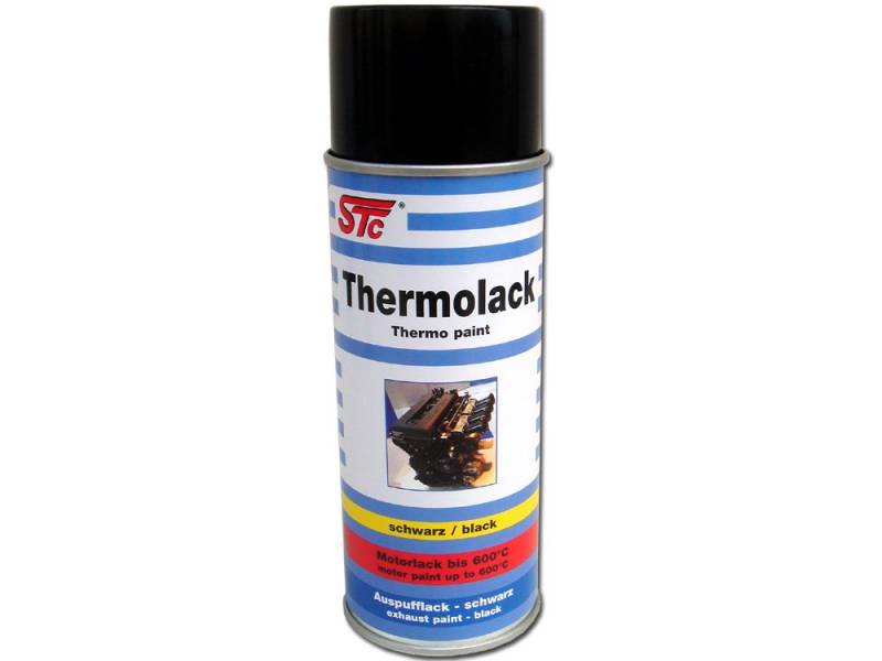 STC Thermolack Spray schwarz matt 400 ml hitzebeständiger Lack bis 600 °C Auspufflack schwarz Motorlack von STC