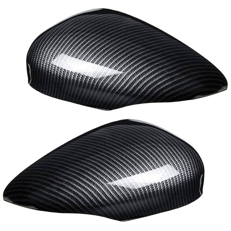 1 Paar schwarze Außenspiegel-Abdeckkappen, passend für Fo-rd Fiesta MK7 2008-2017 (Kohlefaser) von STEEIRO