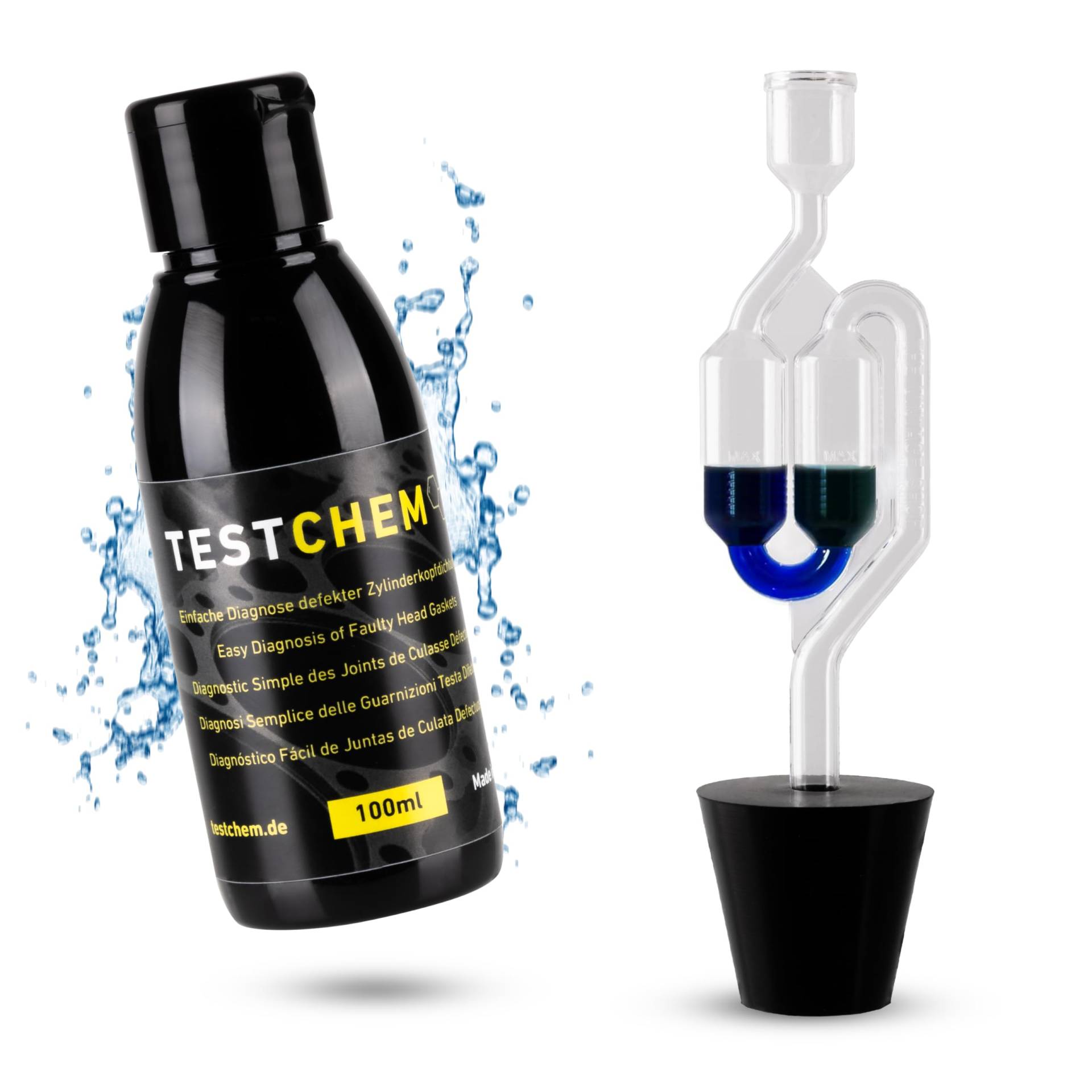 STEEL SEAL TESTCHEM | Zylinderkopfdichtung Tester - CO2 Tester Kühlwasser Auto - Abgastest Kühlsystem für alle Kfz - universal STEEL SEAL TESTCHEM | Zylinderkopfdichtung Tester - CO2 Tester Kühlwasser Auto - Abgastest Kühlsystem für alle Kfz - universal von STEEL SEAL