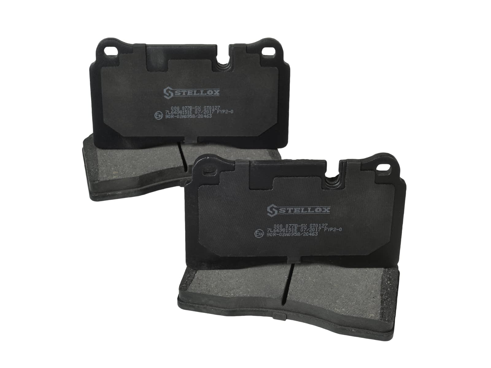 STELLOX 000 077B-SX Bremsbelagsatz, Scheibenbremse (4 Stücke) – mit Quietschschutzplatte – ECE-R90 Zertifizierung – vier Bremsbeläge pro Set – Für PKW von STELLOX