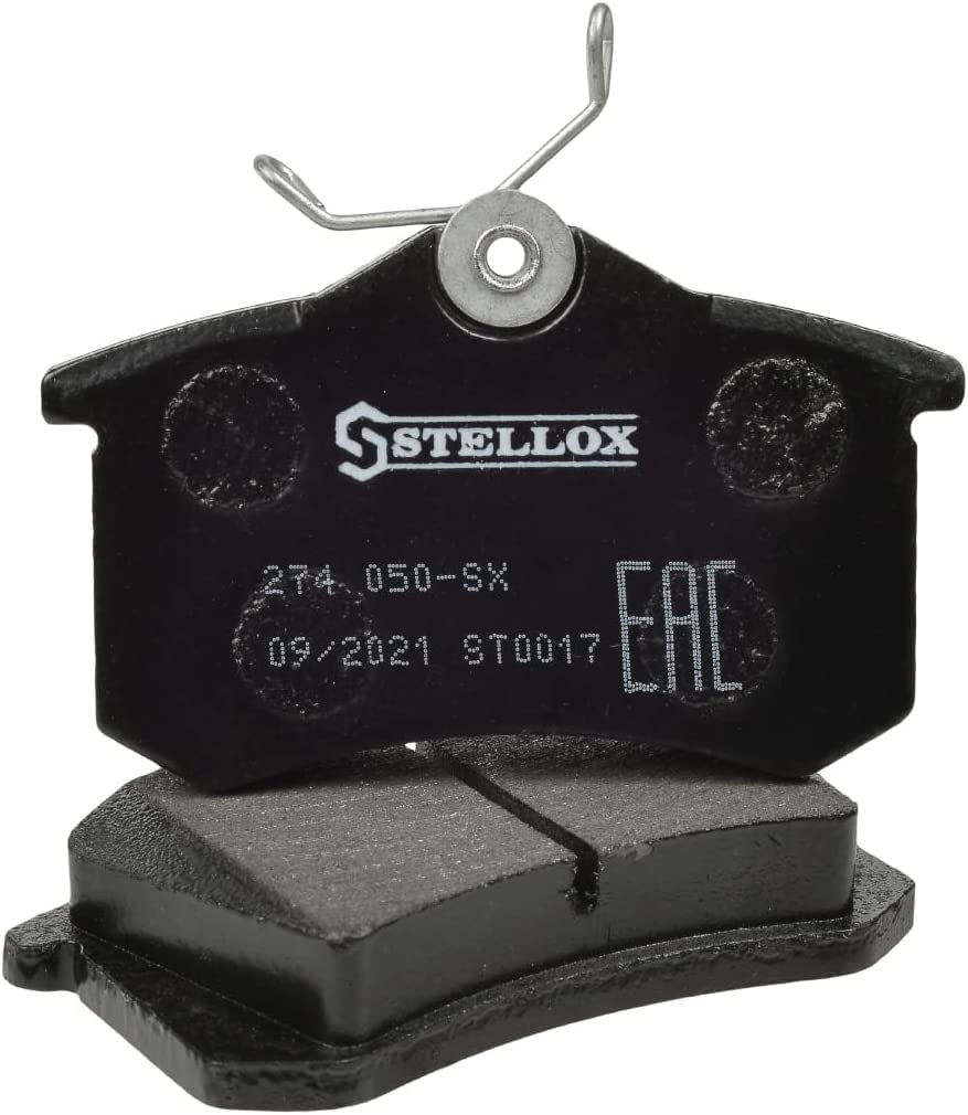 STELLOX 274 050-SX Bremsbelagsatz, Scheibenbremse (4 Stücke) – ECE-R90 Zertifizierung – mit Anti-Quietsch-Platte – mit Schwingungsdämpfer – vier Bremsbeläge pro Set – Für PKW und Nutzfahrzeuge von STELLOX