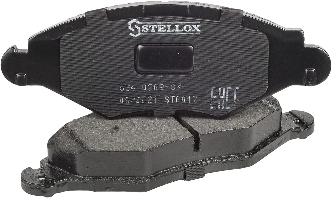 STELLOX 654 020B-SX Bremsbelagsatz, Scheibenbremse (4 Stücke) – ECE-R90 Zertifizierung – vier Bremsbeläge pro Set – Für PKW von STELLOX