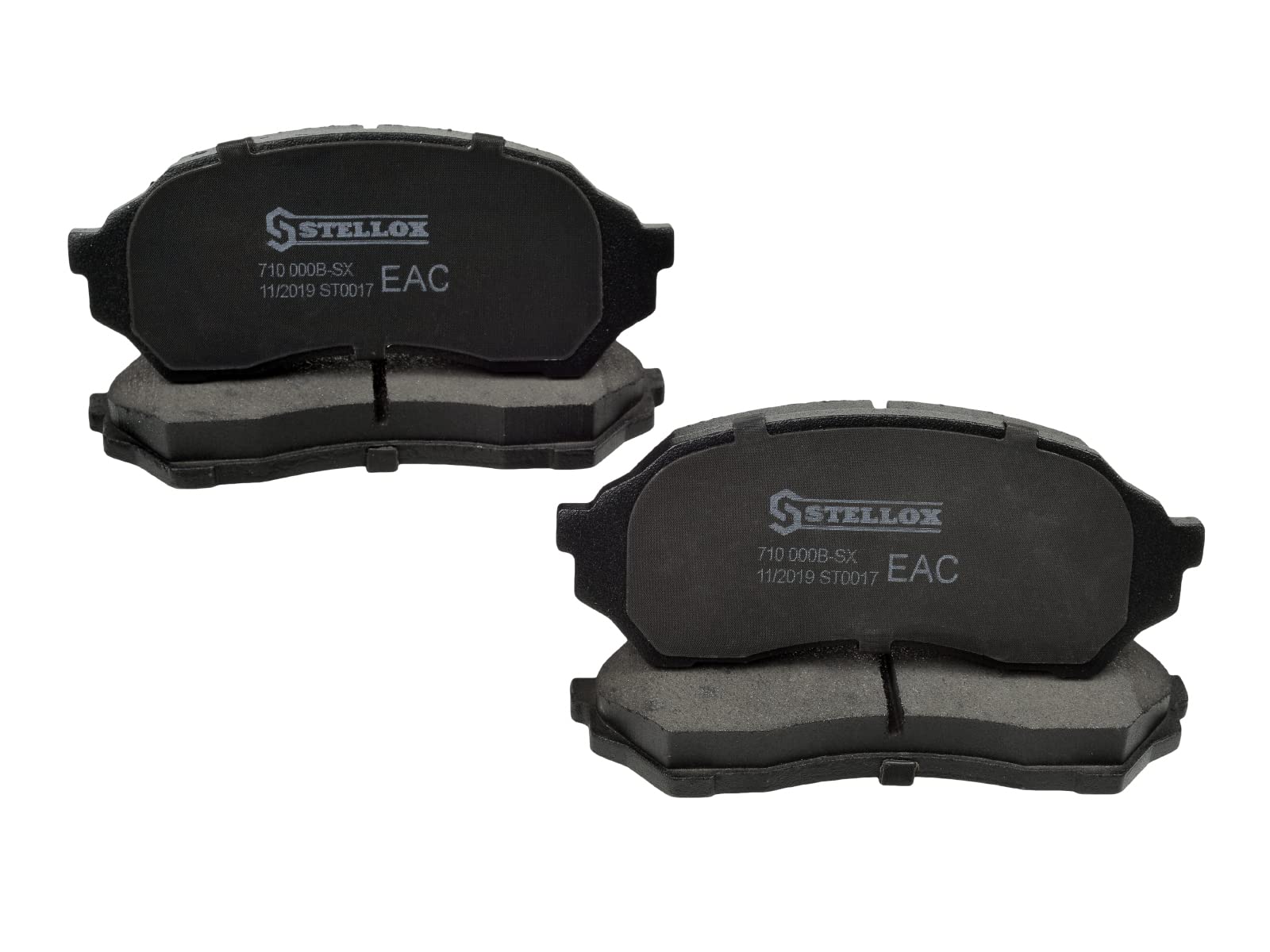 STELLOX 710 000B-SX Bremsbelagsatz, Scheibenbremse (4 Stücke) – ECE-R90 Zertifizierung – vier Bremsbeläge pro Set – Für PKW von STELLOX