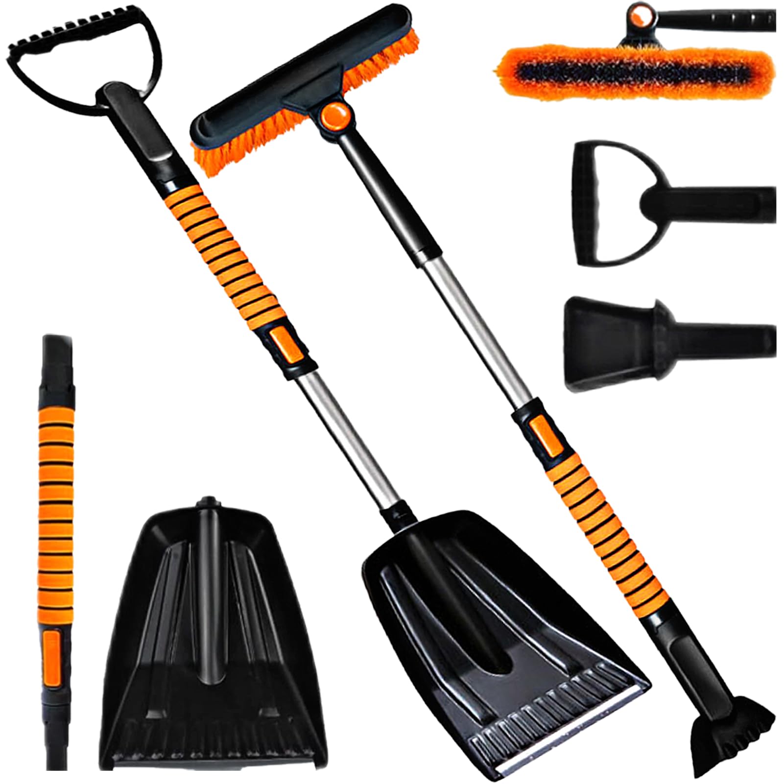 STFYUG 5 In 1 Schneebesen Auto, Eiskratzer Auto mit Besen, Eiskratzer mit Besen, Auto Schneebesen, Besen Auto Schnee, Schneebesen Auto Lackschonend für SUV, LKW, Fahrzeugwindschutzscheibe von STFYUG