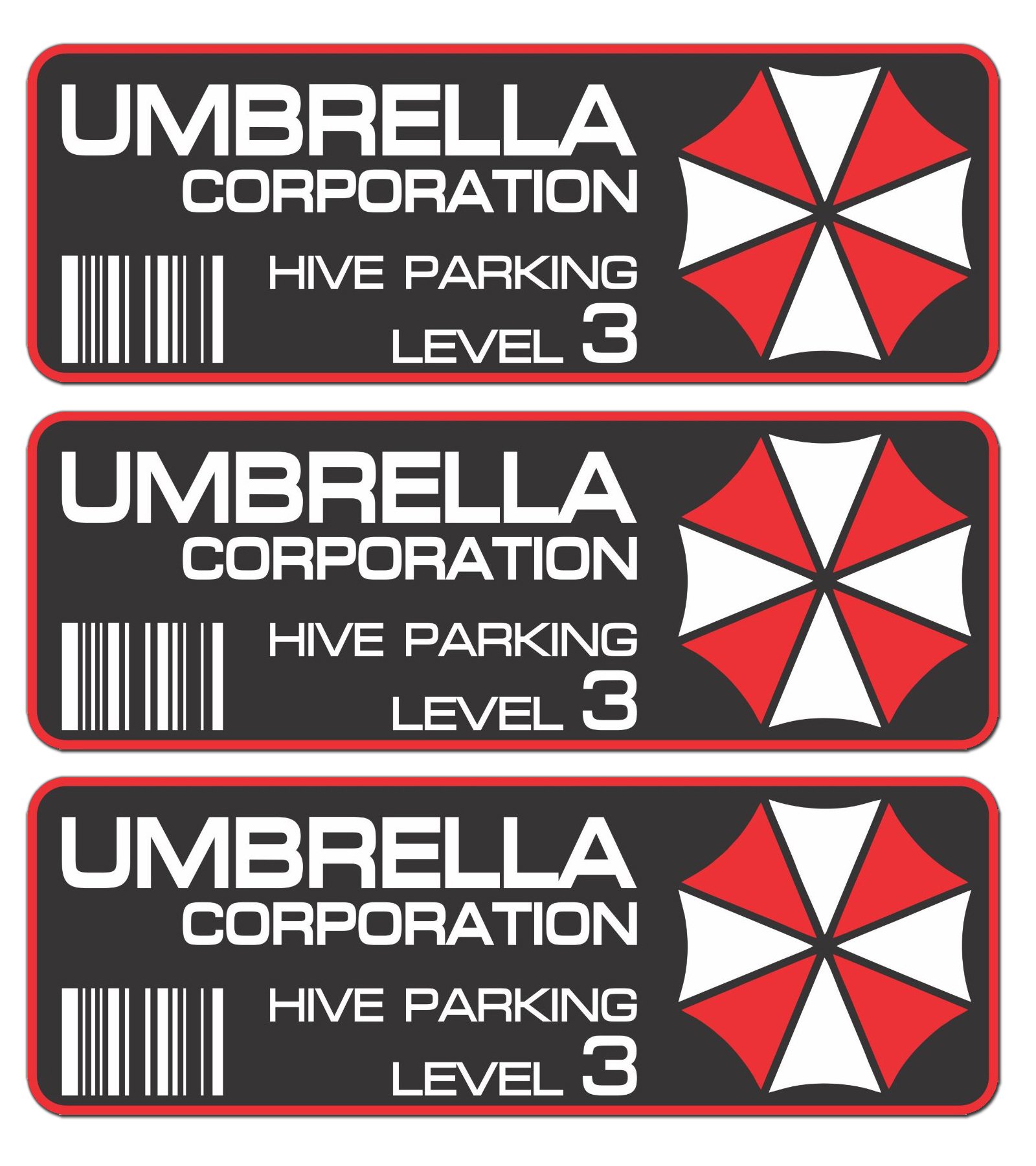 6 x Umbrella Corporation Hive Parkplatz-Aufkleber Aufkleber Aufkleber 10 x 3,5 cm Digitaldruck Resident Evil Windschutzscheibe Film JDM DUB Auto Racing von STICKERZZZ!!!