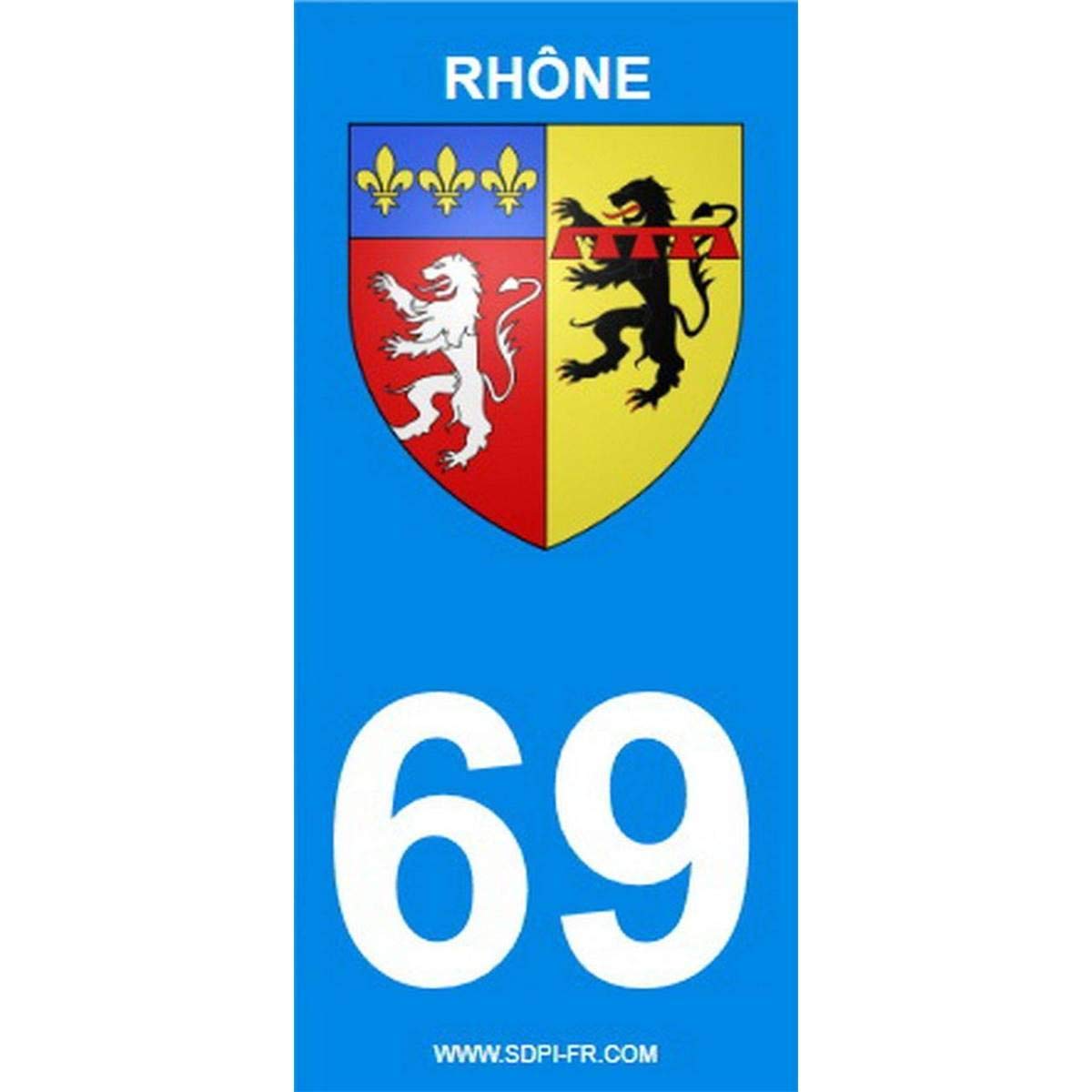 STICKZIF SR69 – 1 2 selbstklebend Region Departement 69 Rhône, Set 2 von STICKZIF