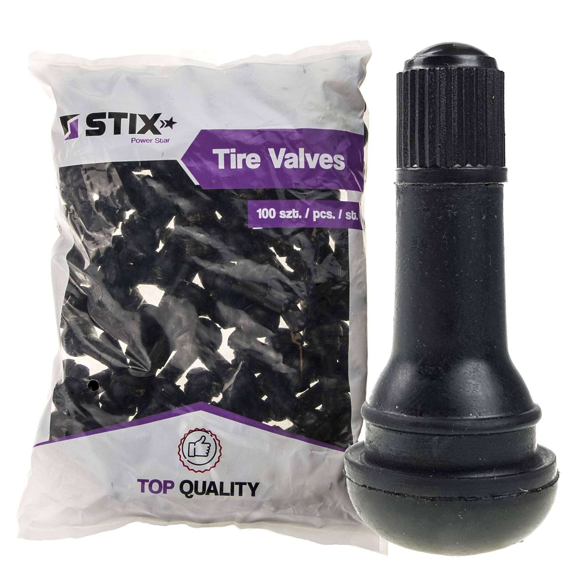 Gummiventile TR413 Snap-In Reifenventile Ventile für Schlauchlose Reifen (100) von STIX Automotive Equipment