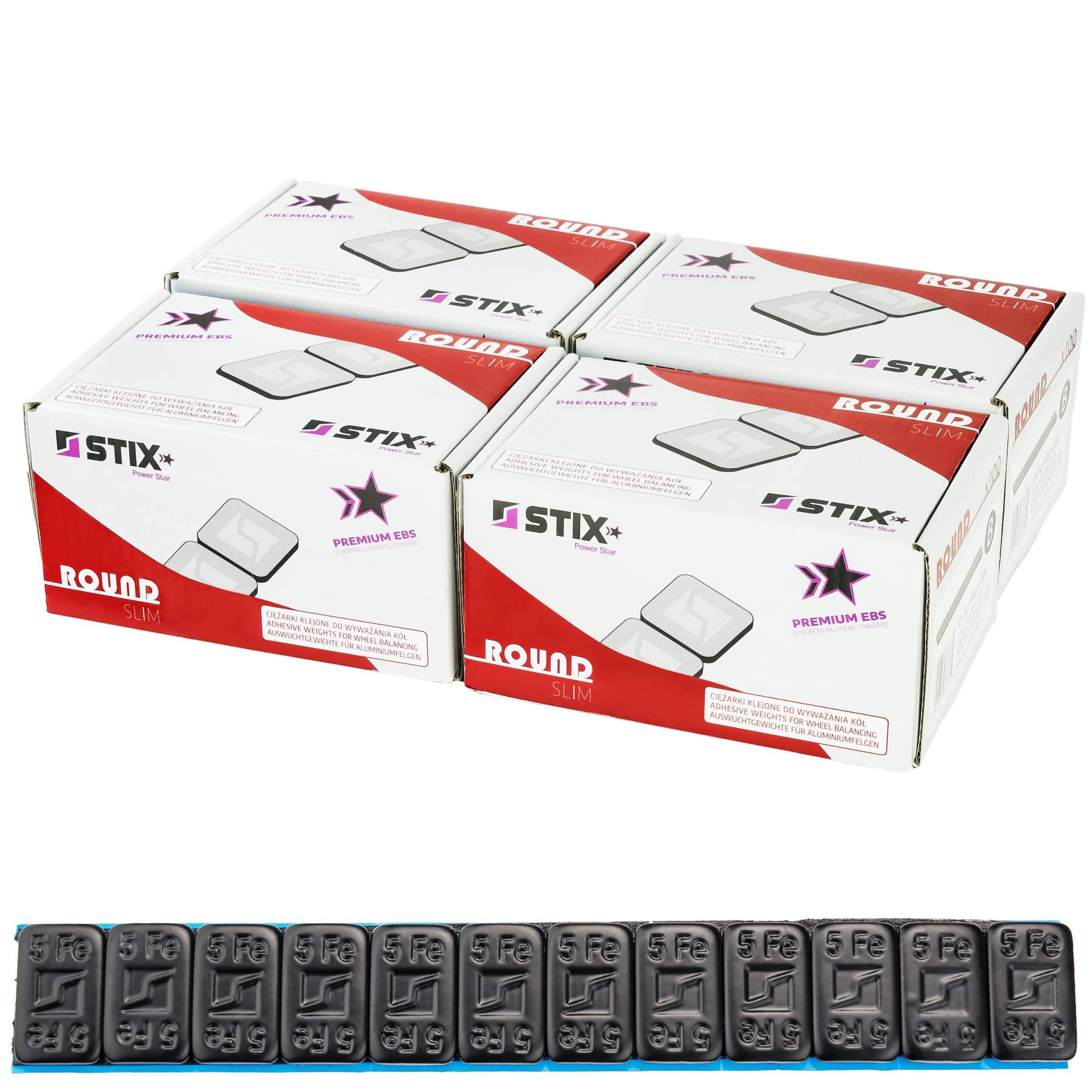 STIX Automotive Equipment Klebegewichte für das Auswuchten von Alufelgen 12x5g Schwarz 24KG Auswuchtgewichte 400 Stück von STIX Automotive Equipment