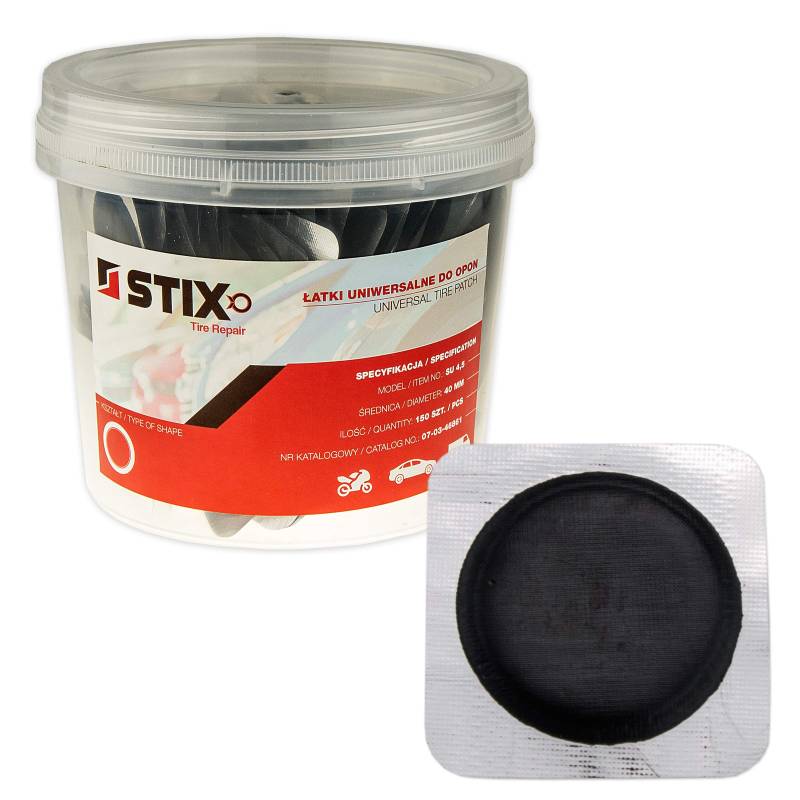 Stix Reifen Reparatur Flicken Satz 40mm Gummi 150 Stück Reparatur Diagonal Radial Flickzeug von Stix
