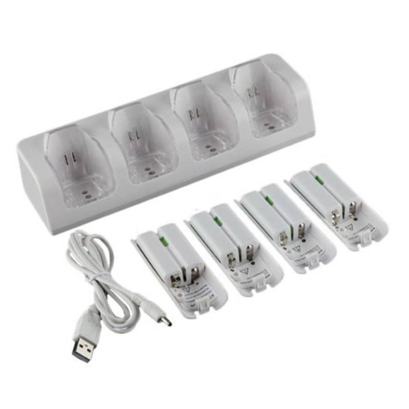 STOBOK 1 Satz 4 Batterieadapter charger Ladesteckplätze für Akkus Akku Ladestation 4-Slot-Ladegerät Batterieladegerät mit vier Steckplätzen Akkuladegerät Plastik Weiß von STOBOK