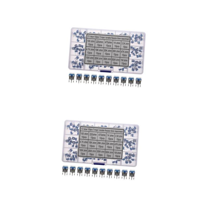 STOBOK 2 Sätze Einstellbare Potentiometerwiderstände Variables Potentiometer Widerstand Knöpfe Mikrolle Mini Scale Trimmer-potentiometer Trimmpotentiometer Kohlenstofffolie 150 Stück * 2 von STOBOK