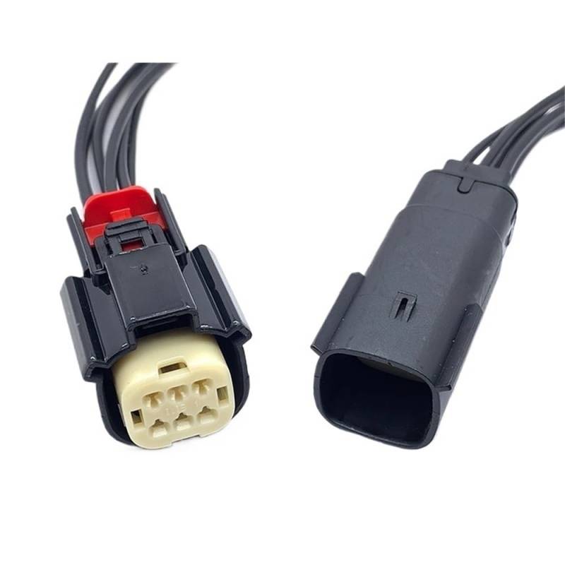 KFZ Stecker Kompatibel Mit Ford Für Mondeo 16-polig 1,5 Mm 33482-0601 33472-0601 Auto-Stoßstangenlicht Nebelscheinwerfer Wasserdichter Stecker Kabelbaum Weiblich Männlich(6P Male and Female) von STOIFFFHH