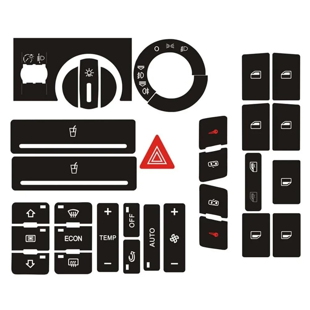STOIFFFHH Auto Innenraum Kompatibel Mit A2 1996–2003 1 Satz Knopf-Reparaturaufkleber Aufkleber Radio-Clima-Scheinwerfer-Einstellknopf Reparatur Abgenutzter Knopfschalter STOIFFFHH Auto Innenraum Kompatibel Mit A2 1996–2003 1 Satz Knopf-Reparaturaufkleber Aufkleber Radio-Clima-Scheinwerfer-Einstellknopf Reparatur Abgenutzter Knopfschalter von STOIFFFHH