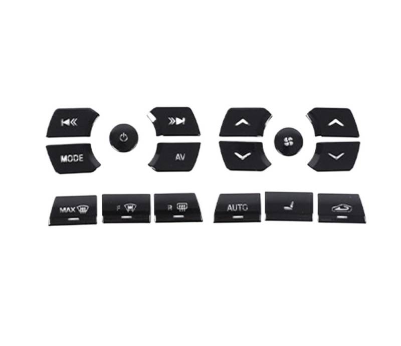STOIFFFHH Auto Innenraum Kompatibel mit Jaguar für XF XJ 2010-2019 Edelstahl Schwarz Auto Zentralsteuerung Multimedia Air Button Cover Zieraufkleber(AC Control A) von STOIFFFHH