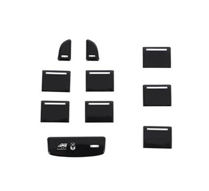 STOIFFFHH Auto Innenraum Kompatibel mit Jaguar für XF XJ 2010-2019 Edelstahl Schwarz Auto Zentralsteuerung Multimedia Air Button Cover Zieraufkleber(Window Control) von STOIFFFHH