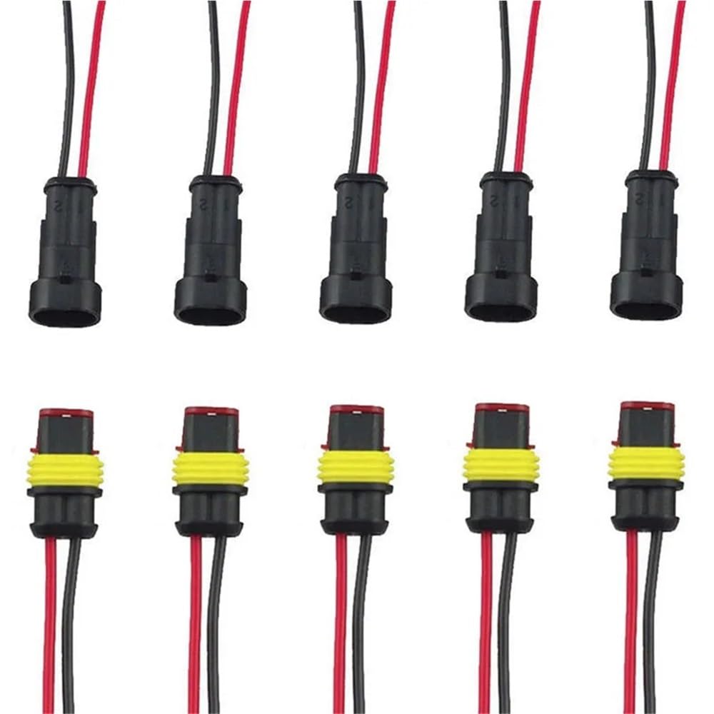 STOIFFFHH KFZ Stecker 2 Pin Way Auto Auto wasserdichte Elektrische Stecker Steckdose Draht N84F(5set) von STOIFFFHH