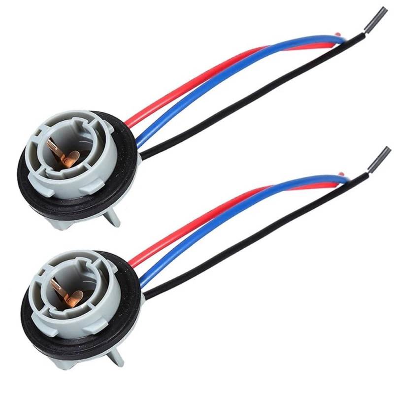 STOIFFFHH KFZ Stecker 2 stücke Auto Bremse Licht 1157 Birne Buchse BAY15D Lampe Halter P21/5W Adapter Basis Stecker Zubehör von STOIFFFHH