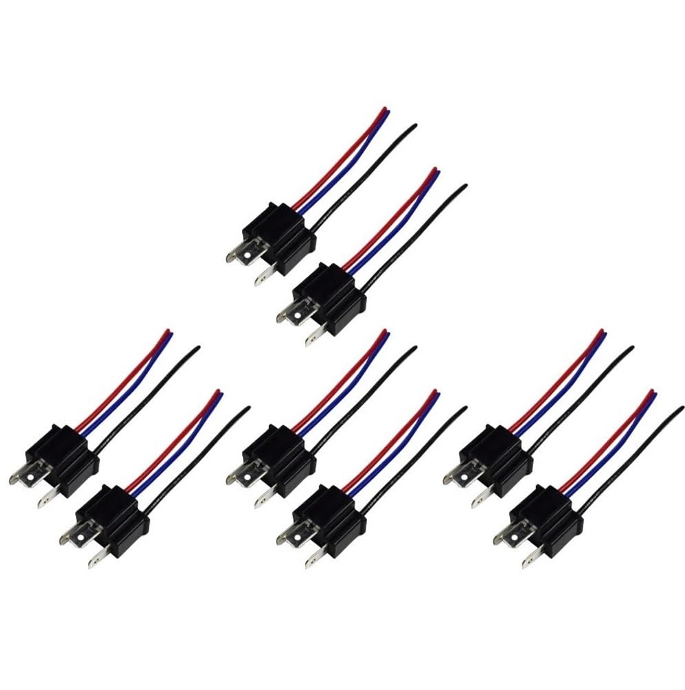 STOIFFFHH KFZ Stecker 9003 H4 Lampenfassung Stecker Adapter Stecker Auto Scheinwerfer Nebelscheinwerfer Stecker Adapter Buchse Kabelbaum Scheinwerfer Stecker(4Pair) von STOIFFFHH