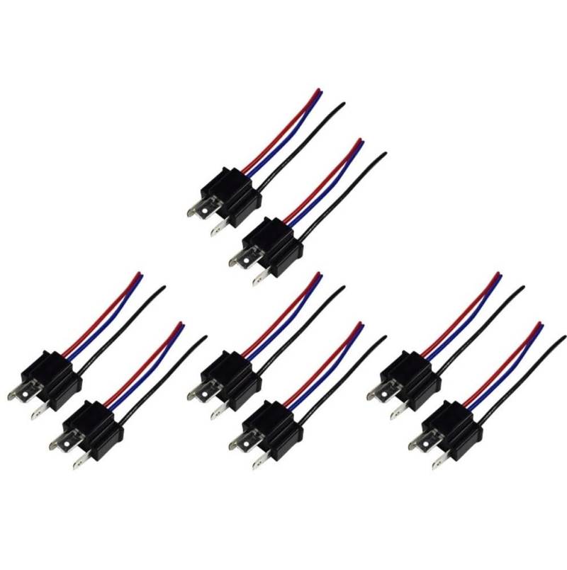 STOIFFFHH KFZ Stecker 9003 H4 Lampenfassung Stecker Adapter Stecker Auto Scheinwerfer Nebelscheinwerfer Stecker Adapter Buchse Kabelbaum Scheinwerfer Stecker(4Pair) von STOIFFFHH