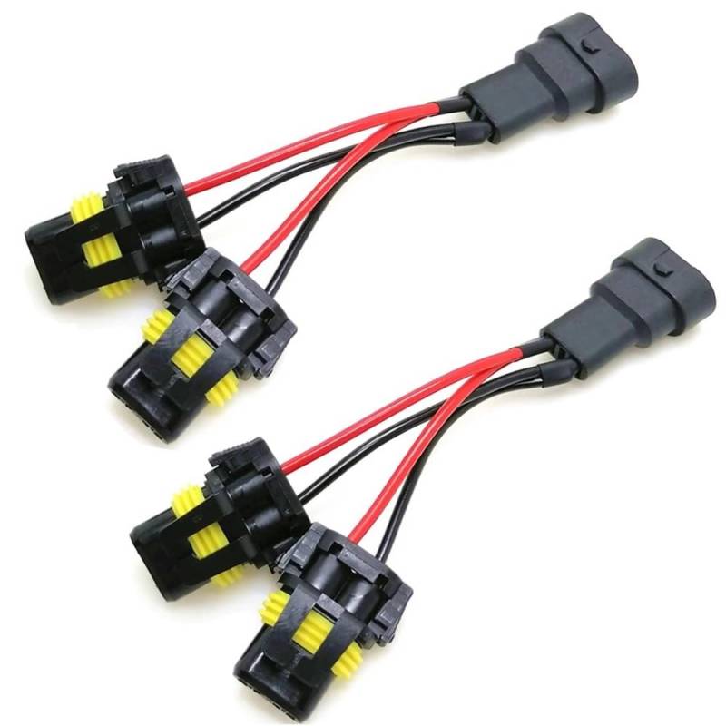 STOIFFFHH KFZ Stecker HB3 9005 HB4 9006 Buchsenadapterkabel 1 Stecker auf 2 Buchsenstecker Konvertierungskabelbaumstecker(2pcs) von STOIFFFHH