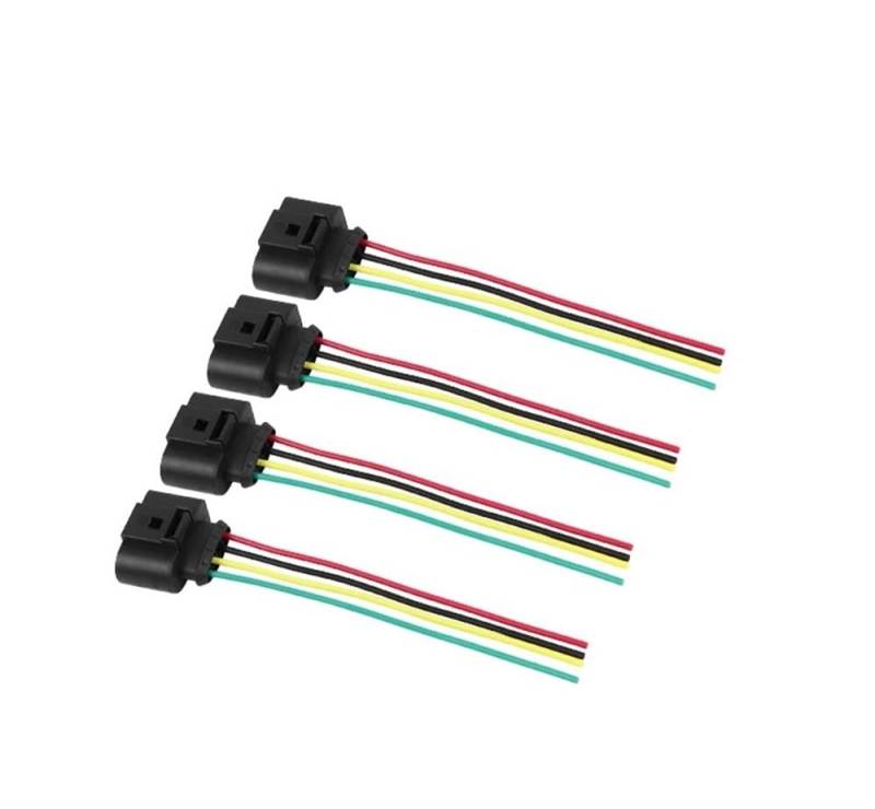 STOIFFFHH KFZ Stecker Kompatibel Mit A3 A4 A5 A6 A7 Q5 Q7 TT R8 RS4 RS6 S4 S5 S6 S8 4-teiliger Zündspulenanschluss Pigtail-Kabelbaumstecker 1J0973724 von STOIFFFHH