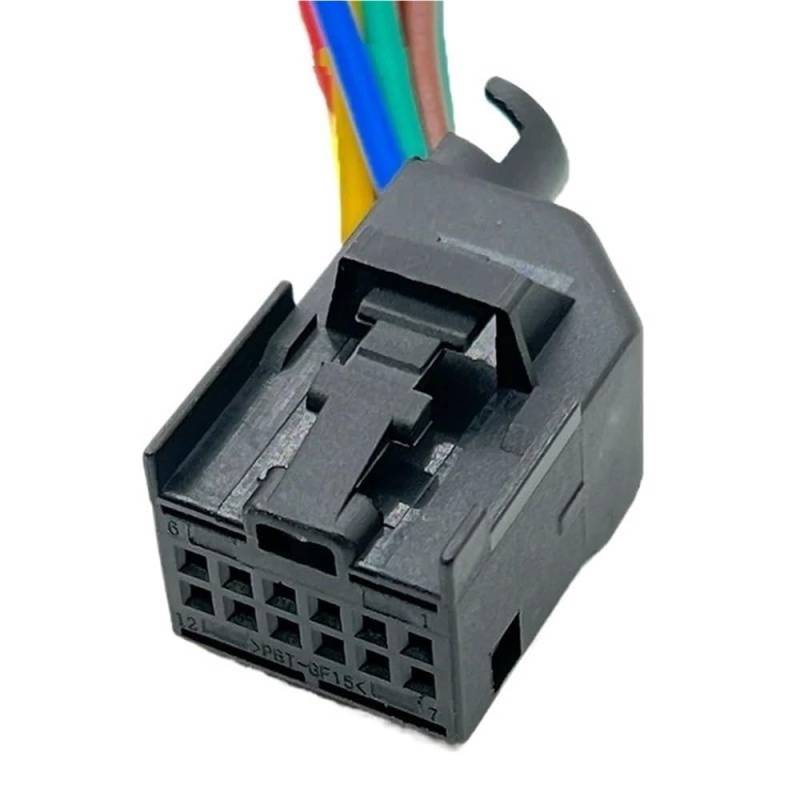 STOIFFFHH KFZ Stecker Kompatibel Mit VW 12-poligem Auto-Radarstecker Kabelbaum Elektronischer Buchsen-Stecker Mit Kabel 8E0972112A(12Pin Female) von STOIFFFHH
