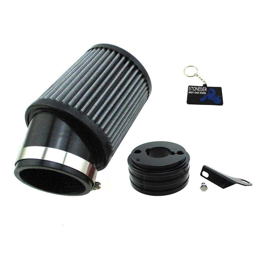 STONEDER 62 mm Luftfilter & schwarzer Adapter-Kit für 6,5 PS Honda Clone GX160 GX200 Go Kart Predator 212 cc Motor Go Kart Rennwagen Mini Bike von STONEDER