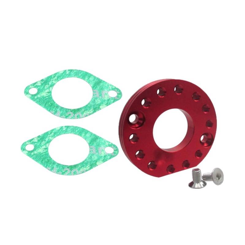 STONEDER Vergaser Verteilerversteller Spinner Plate Adapter mit Dichtung für ZS190 Zongshen Daytona Anima 190cc 212cc Motoren (rot) von STONEDER