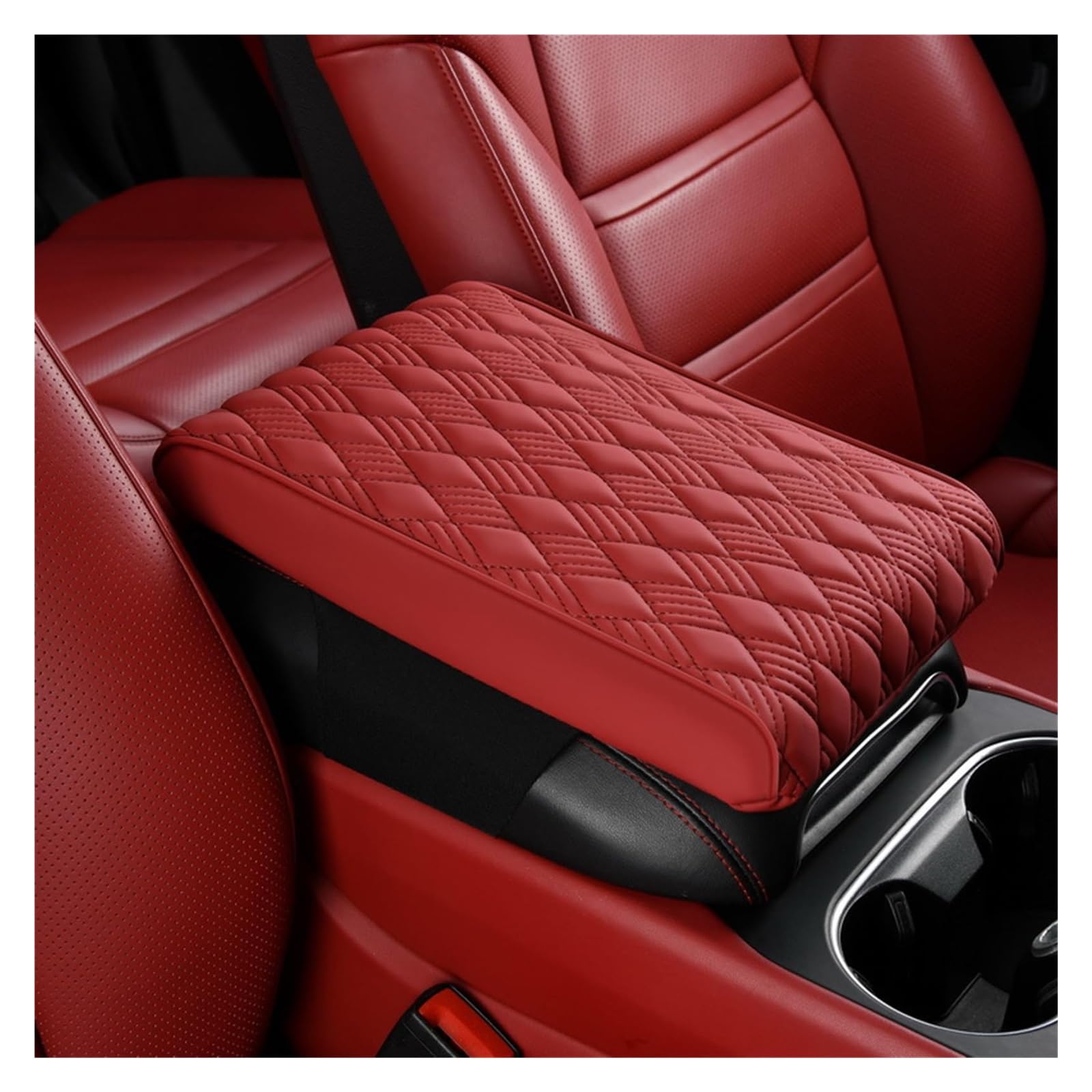 Auto Armlehne Anti Rutsch Matte Für Peugeot 108/108 TOP! 5-türer/3-türer 2014-2024 Auto Armlehne Kissen Box Matten Mittelkonsole Armlehne Abdeckung Mittelabdeckung(C,21cm) von STQNXR