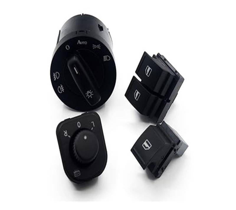 Elektrischer Fensterheberschalter Für VW Für Caddy Für Jetta Für Golf MK5 Puls Für Passat B6 5KD941531B Power Scheinwerfer Spiegel Fenster Control Switch 4 PCS Set Schalter Taste von STQNXR