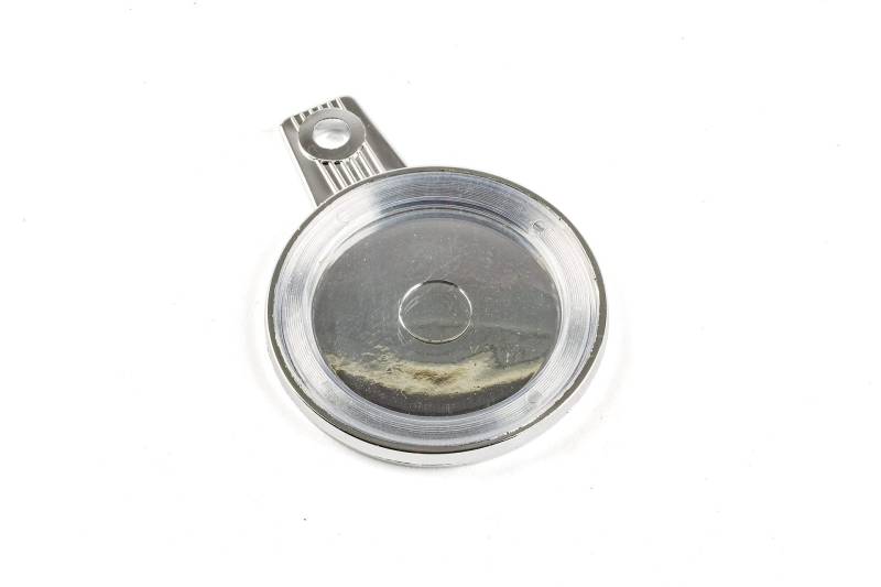 Halter Steuerplakette / Vignette rund Plastik chrom von STR8