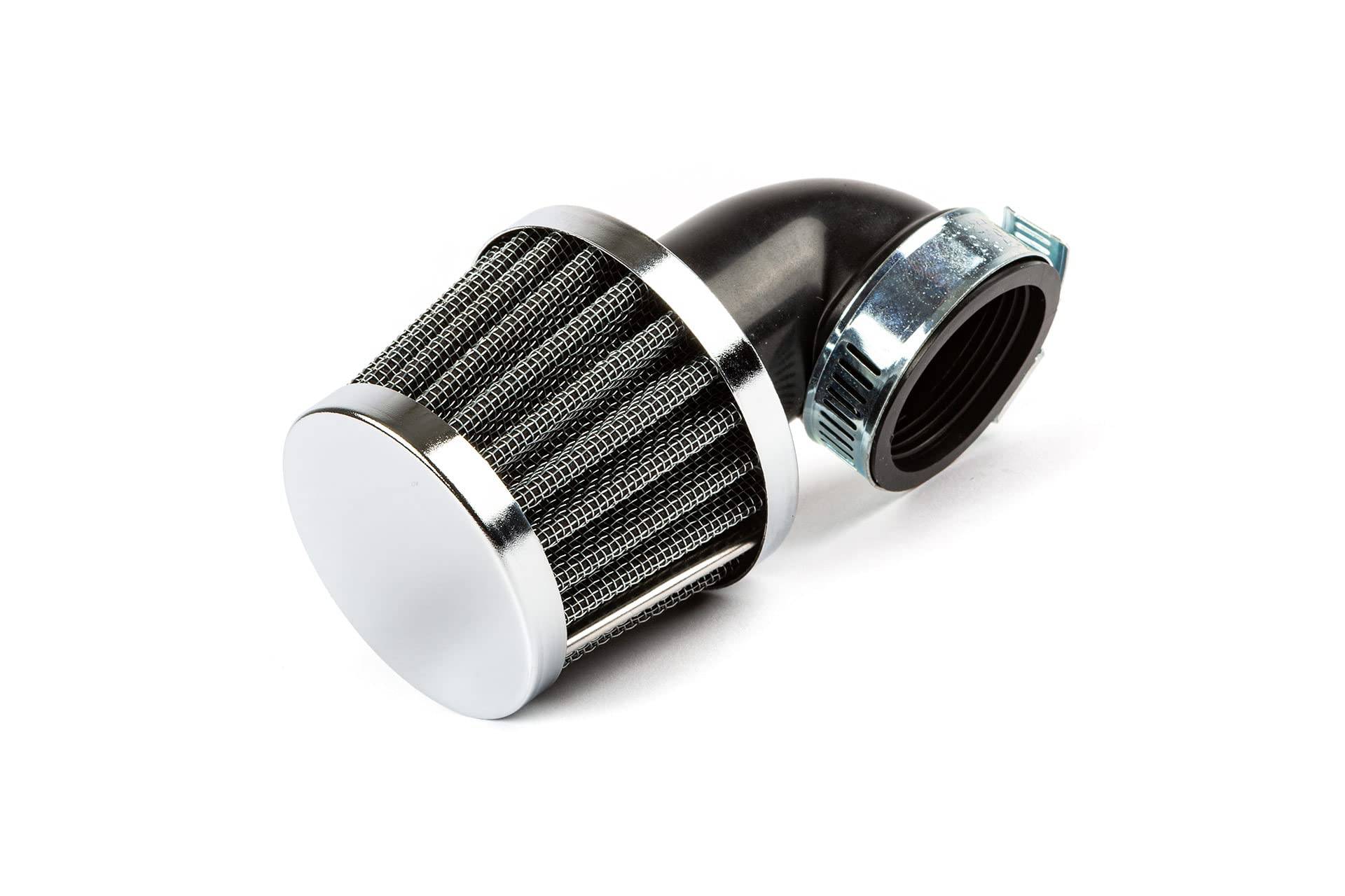 Luftfilter KN gebogen 90 Grad d.35mm chrome Luftfilter KN gebogen 90 Grad d.35mm chrome von STR8