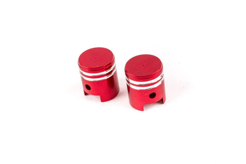 Ventilkappen Piston / Kolben rot eloxiert von STR8