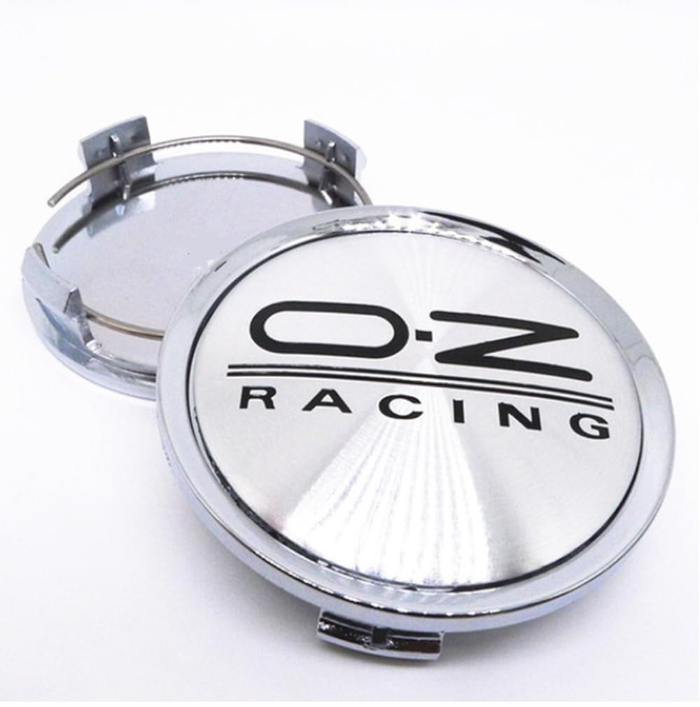 Auto Radnabenkappen für 75mm OZ Racing Radnabenabdeckung Reifen Felgendeckel Aufkleber Nabenkappen Abzeichen Sticker Zubehör,C-Silverstyle von STREHN