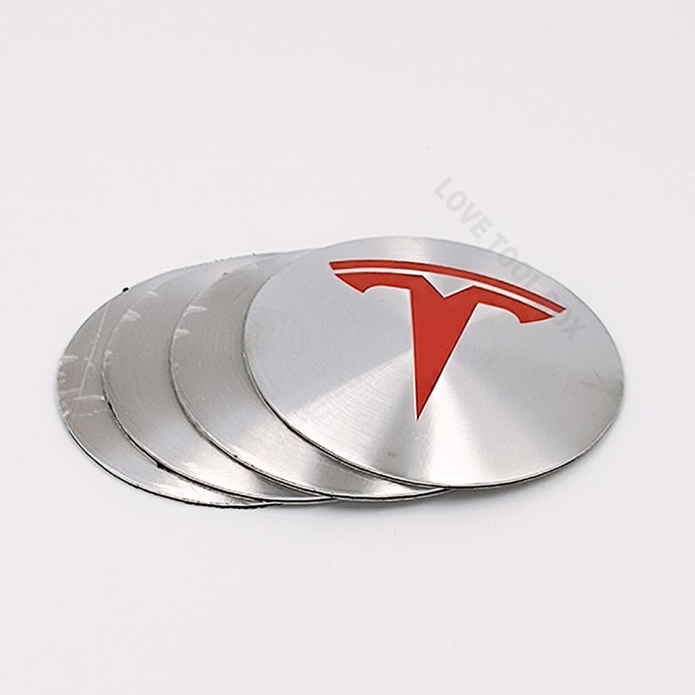 Auto Radnabenkappen für Tesla Model 3 Y S X 56MM Radnabenabdeckung Reifen Felgendeckel Aufkleber Nabenkappen Abzeichen Sticker Zubehör,D von STREHN