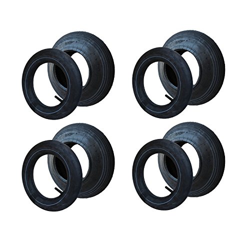 4 Set Reifen+Schlauch 400x100 4.80/4.00-8 Rillen Profil PR2-Lagen Tragfähigkeit 136 kg 4 Set Reifen+Schlauch 400x100 4.80/4.00-8 Rillen Profil PR2-Lagen Tragfähigkeit 136 kg von STRICKER-ROLLEN
