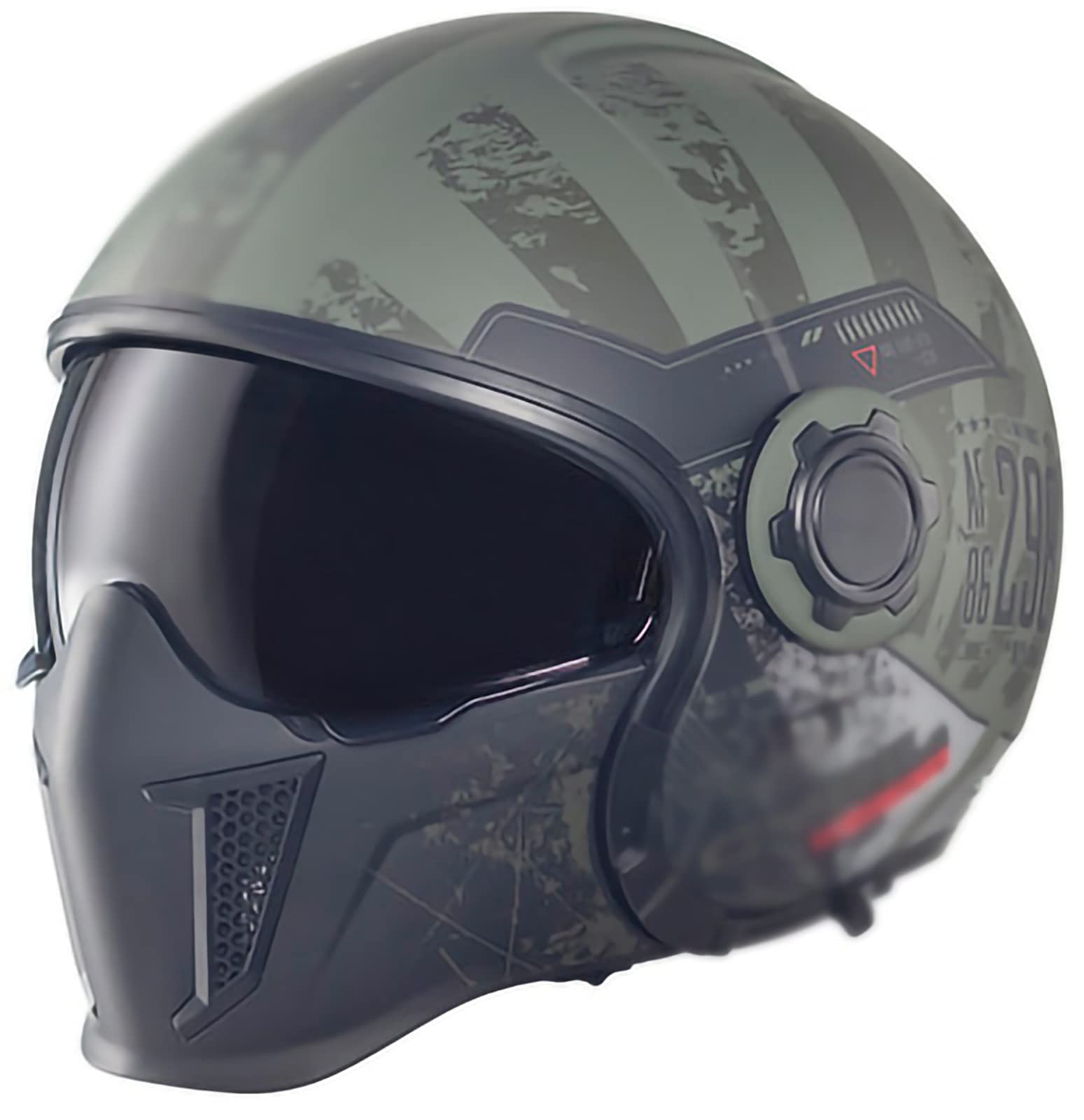 Helmets Jet-Helm · Motorrad-Helm Roller-Helm Scooter-Helm Bobber Mofa-Helm Chopper Retro Cruiser Vintage Pilot Biker Helmet · ECE Visier C,L:58-59 von STRTG