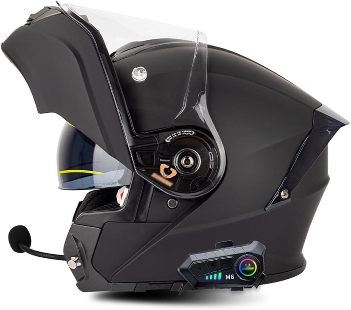 Integrierter Modularer Motorradhelm Mit Bluetooth Und Doppelvisier, ECE-Geprüfter Klapphelm, Modularer Motorrad-Crash-Helm Für Männer Und Frauen, Klappbarer Motorradhelm B,L 59-60cm von STRTG